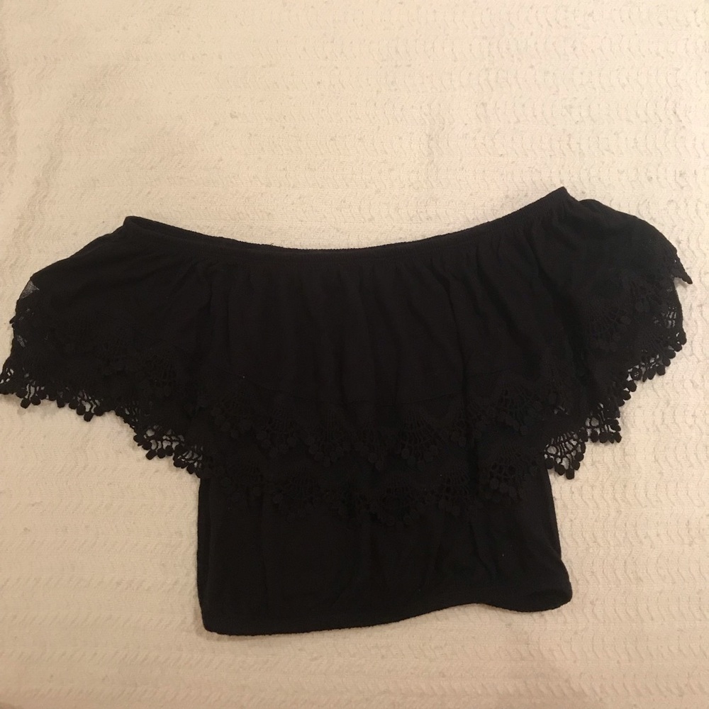 Off the shoulder black top